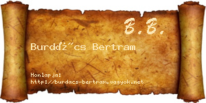 Burdács Bertram névjegykártya